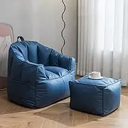 TOOPYW Bean Bag Chair Cover Only for Kids Adults (No Filler), Premium Waterproof Fabric Sturdy Zipper Beanbag Case,Blue