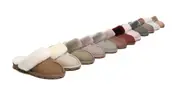AUSTRALIAN SHEPHERD® UGG Slippers Double Face Sheepskin Wool Scuff Waffle - Brown / AU Ladies 10 / AU Men 8 / EU 41
