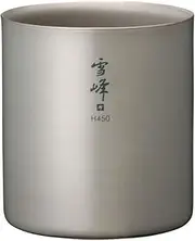Snow Peak Titanium Seppou Stacking Mug - Double Wall Insulated Coffee Mug for Camping & Backpacking - Ultralight & Durable Titanium Cup - H450