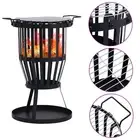 Garden Fire Pit Basket with BBQ Grill Steel 47.5 cm Fireplace Bowl vidaXL