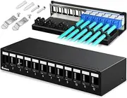Enmane Patch Panel 12 Port Blank Keystone Patch Panel Shielded Compatible with LC/SC/ST/FC/USB/HDMI Keystone Jack for Desk Mount& Wall Mount