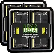 [NEMIX RAM] 128GB (4X32GB) DDR4 2666MHz PC4-21300 2Rx8 1.2V CL19 260-PIN Non-ECC SODIMM KIT Compatible with Apple iMac and Mac Mini Computers