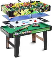 Multi Game Table 4-In-1 Family Entertainment Game Table with Air Hockey Pool Foo