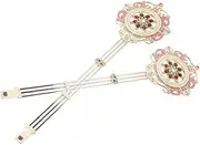 TINEASUR 2pcs Wall Quartz Clock Pendulum Replacement Metal Pendulum for Wall Clocks Gold Red Diamond Swing 33cm