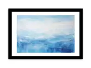 White Blue Art Framed Art Framed print Art Poster