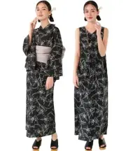 (Black Iris) Women's Yukata set, one-piece, 2way ACT from Japan