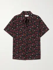 [Matteau] Matteau - Printed Silk Crepe De Chine Shirt - Black - 2 2 Black