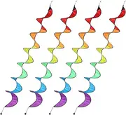 Outdoor Hanging Wind, 4Pieces Rainbow Wind Spinner, Decor Windmill To Scare Birds Away, Quick Installation, Easy To Move And Place, 22cm, For Front Yard