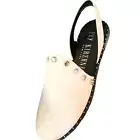 Ivy Kirzhner Gelato Porcelain White Leather Sling Back Slide Flat Mules