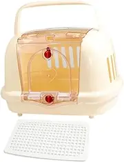 Leefasy Pet Carrier Dog Crate,Lightweight,Pet Supplies,Breathable,Hard Sided Dog Cat Carrier for Kitten Cat Dog Airline Camping, Beige