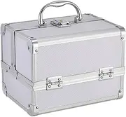 [Ysyqkn] Cosmetic Storage Case with Mirror and Handle for Makeup Tools, White