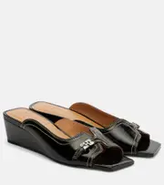 [Ganni] Ganni Butterfly wedge mules AU 6 black