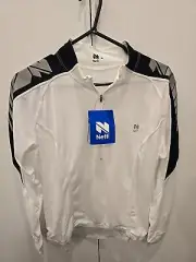 NWT Netti Micromesh Mens Cycling Long Sleeve Jersey White/black Colour Size XL