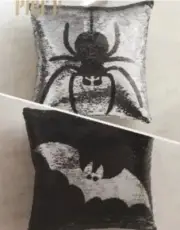 NEW Pier 1 Imports Spider & Bat Reversible Sequins Pillow, Black/Silver