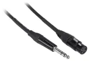 Rockville RCXFB6B 6' Female XLR to 1/4'' TRS Cable Black, 100% Copper