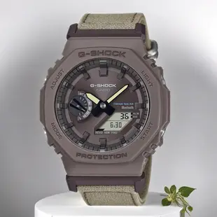 CASIO 卡西歐 G-SHOCK 太陽能藍芽 農家橡樹八角手錶 環保布質錶帶 GA-B2100CT-5A