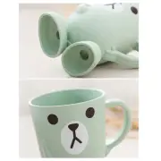 Home Bathroom Tumbler Mouthwash Cup Wheat Straw Cartoon Animal Toothbrush -SA