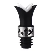Unique Lily Designed Bottle Stopper Wine Pourer Silicone Wine Stopper BLACK COLOR