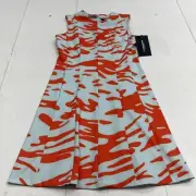 J Lindeberg Jasmin Print Dress Neptune Atomizer Blue Orange Women’s Size M New