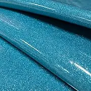 Sparkle Vinyl Fabric, Smooth Glitter Faux Leather Sheets, Shiny Material, Great for Upholstery Bag Making Hair Bows Clips Earrings DIY and Craft Projects - Individual 1 Yard Cut 36"x54" (Sky)