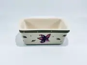 Bed Bath & Beyond Stoneware Hand Painted Mini Loaf Pan Dish 6" x 3.5" New