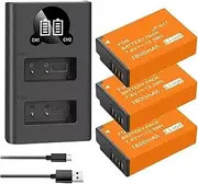 HOMERW 1800mAh LPE17 LP E17 LP-E17 Battery + 2-Slot Dual Charger Compatible for Canon EOS 200D M3 M5 M6 750D 760D T6i T6s 800D RP Kiss X8i SL2(RED)