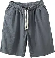 [Generic] 100 Cotton Shorts Part Pants Casual Solid Color Loose Youth Japanese Retro Breathable Shorts Men 8 Year