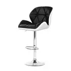 2x Bar Stools Gas Lift Padded Leather Black & White Artiss