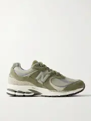 [New Balance] New Balance - 2002r Leather-trimmed Mesh And Suede Sneakers - Light green - US9 US 9 Green