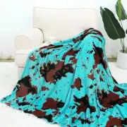 Fleece Turquoise Blanket Soft Fuzzy Teal Throw Blankets Blue 50X60INCH Blue Cow