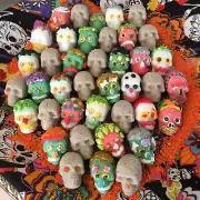 DAY OF THE DEAD SUGAR SKULLS - Set Of 4 Mini Sugar Skulls - Handcrafted!