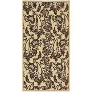 Indoor/Outdoor Summer Cream/Black Area Rug 2' 7 x 5'