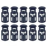 30Pcs 5.5x3mm Cord Lock Plastic Single Hole Spring Toggle Stoppers, Navy Blue