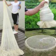 10FT 3X4M Fishing Net Nylon Monofilament Mesh Easy Throw Hand Casting w/ Sinker
