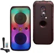 MR DJ FLAME2200 6.5" X 2 Rechargeable Portable Bluetooth Karaoke Speaker with Pa