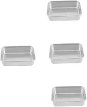 Ciieeo 4pcs Cake Tin Rectangular Cake Pan Stainless Steel Mousse Mold Oven Safe Baking Dish with Lid