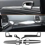 YOCTM ABS Carbon Fiber Look Dashboard Panel Trim Door Handle Cover for Jeep Grand Cherokee 2014 2015 2016 2017 2018 2019 2020 2021 Interior Accessories Decorative Cover