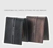 S5 Men Men's Bifold Carbon Fiber PU Leather ID Credit Card Wallet Billfold