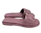 TORY BURCH DOUBLE T SPORT SLIDE SANDAL LEATHER CIPRIA LOGO SZ US 9 NIB