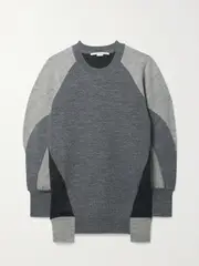 [Stella McCartney] Stella McCartney - Oversized Color-block Wool Sweater - Gray - IT40 IT 40 Gray