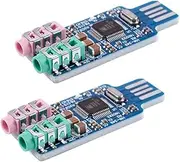 2Pcs Free Driver USB Sound Card CM108 USB Sound Card Chip Blue