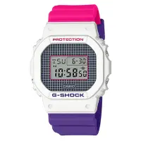 在飛比找momo購物網優惠-【CASIO 卡西歐】G-SHOCK 復古格紋方框撞色電子錶