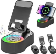 3 in 1 Mobile Phone Holder Stand with Wireless Bluetooth Speaker Charging Holder