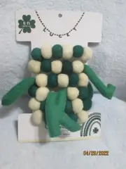 St. Patrick's Day " Lucky " Garland 6 Feet 80% Boiled Wool 20% Polyester New