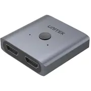 Unitek V1127A 4K HDMI 2.0 Bi-directional Switch with Two-way usage: 2 In 1 Out / 1 In 2 Out - Aluminium housing - Supports up to 4K 60Hz Ultra-HD - LED Indicator - Plug & Play [V1127A]