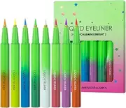 Liquid Eyeliners | Liquid Neon Colorful 8x Matte Eyeliners Pen | Bright Colors Waterproof Smudge-Proof Smooth & No Fading Eye Liner for Girl