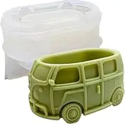 3D Bus Flower Pot Silicone Mold Creative Bus Car Silicone Planter Mold Container Bowl Resin Mold Versatile Mold Bus Car Shaped Planter Mould Succulent Planter Storage Box for Resin Casting, DIY Craft