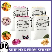 Potato Onion Storage Bag Drawstring Cotton Bags Reusable Vegetable Storage AUS