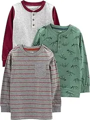 [Simple Joys by Carter's] Boys' 3-Pack Long Sleeve Shirts