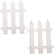 ABOOFAN 2pcs The Fence Railing Planter Miniature Plants White Decor Mini Picket Fence Plastic Garden Landscape Edging Fence for Garden Patio Edging Lawn Protective Guard Outdoor Lawn Fence
